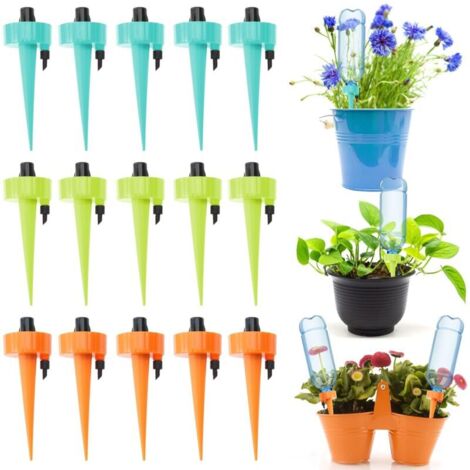 Goutte a goutte bouteille, 15pcs kit arrosage automatique goutte à goutte jardin irrigation Convient pour les bouteilles avec un orifice de 1,1‘’