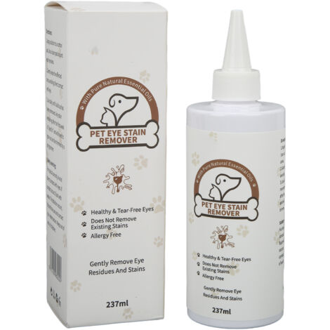 Gouttes Oculaires pour Chats et Chiens - Nettoyant Anti-Larmes et Sécrétions Oculaires - 237ml