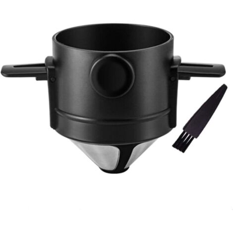Goutteur de Filtre à Café en Acier Inoxydable Réutilisable Sans Papier pour La Préparation Manuelle du Café Permanent Portable Haute Précision en Acier Inoxydable 304 en Café Dripper Filtre à Thé