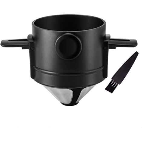 Goutteur de Filtre à Café en Acier Inoxydable Réutilisable Sans Papier pour La Préparation Manuelle du Café Permanent Portable Haute Précision en Acier Inoxydable 304 en Café Dripper Filtre à Thé