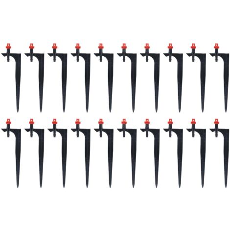 Goutteur d'irrigation 20 pièces/sac avec insert au sol émetteurs d'irrigation goutte à goutte d'arbre fruitier pour jardinage à 360 degrés (rouge)
