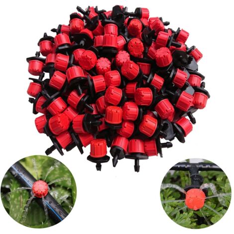 Goutteur Irrigation - 100 Pièces - Plastique - Réglable 360 Degrés - Jardin Potager Terrasse - Noir