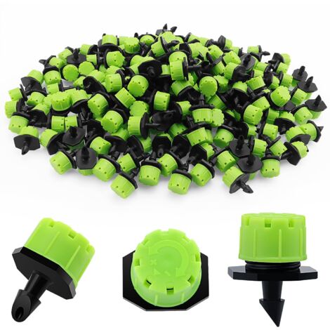 Goutteur Irrigation - 200 Pièces - PP - Débit Réglable 0-70 L/h - Jardin Serre Pelouse - Vert