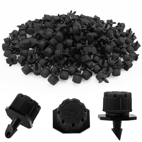 Goutteur Irrigation - 200 Pièces - PP Noir - Débit Réglable 0-70L/h - Jardin Serre Pelouse - Interface 4mm