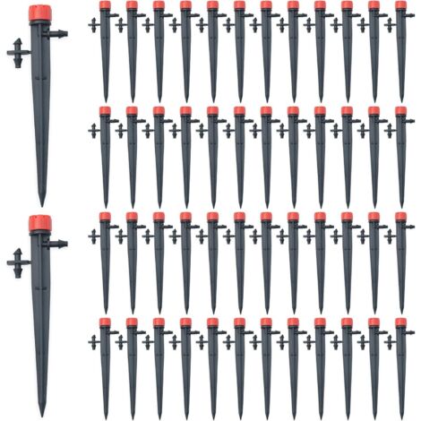 Goutteur Irrigation - Lot 50 - Polypropylène - Réglable 360 Degrés - Jardin Potager - Rouge