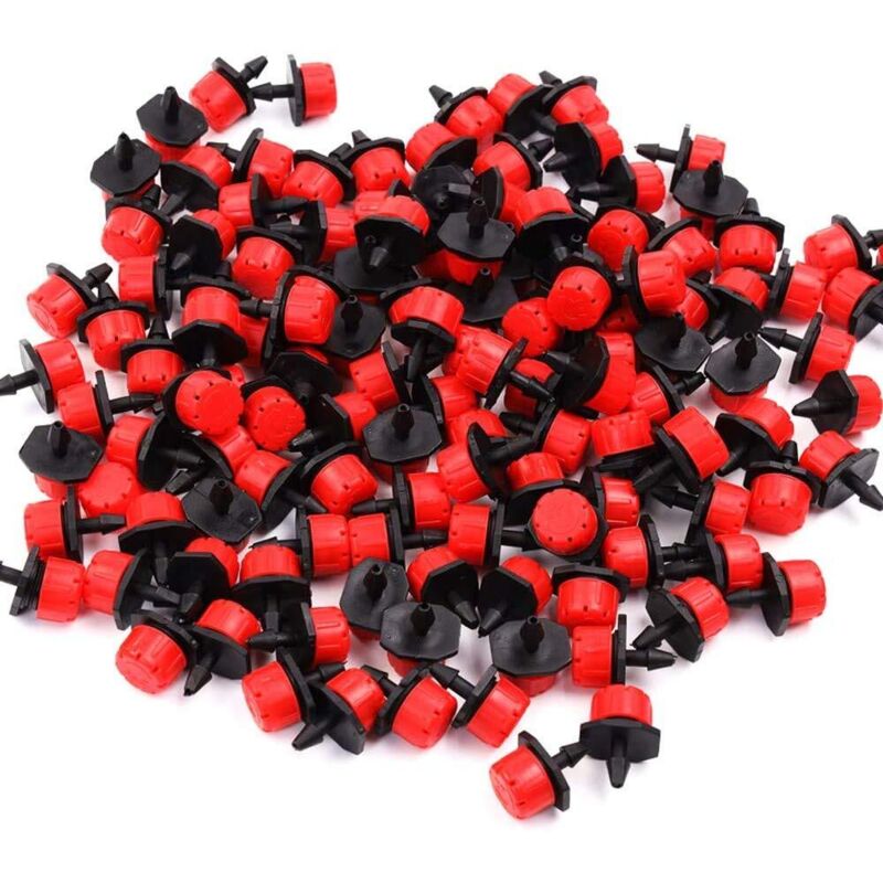 Goutteurs d'irrigation, 100pcs Arroseurs d'arrosage réglables Kits de système d'irrigation goutte à goutte Micro Flow Drip Head Irrigation Buses de