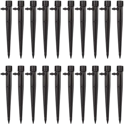 Goutteurs d'irrigation, Automatique de Micro Arroseurs Irrigation 360 ° Réglable, Connecteur pour Tuyau de 4mm / 7mm,, 20 Morceaux，8 Trous Système d'arrosage réglable,.