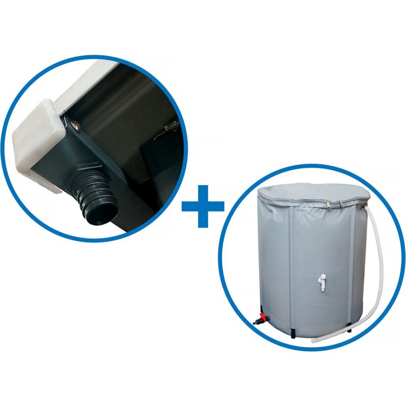 Habitat Et Jardin - Gouttière 7 à 13 m2 + récupérateur d'eau pour abri de jardin