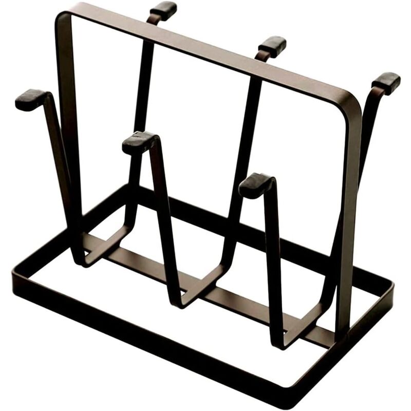 Égouttoir à bouteilles, support en métal pour 6 tasses, crochets de protection en silicone, antidérapant, support de séchage pour bouteilles, support