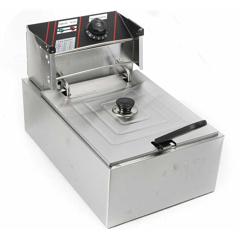 Gojoy - Friteuse 2500W friteuse inox cuisson friture 5.5L + panier friture pour frites et nuggets