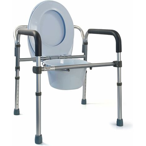 Rialzo wc per anziani, 17 cm, Braccioli pieghevoli, Per disabili