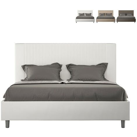 Conteneur lit double 160x200 simili cuir moderne Goya M1