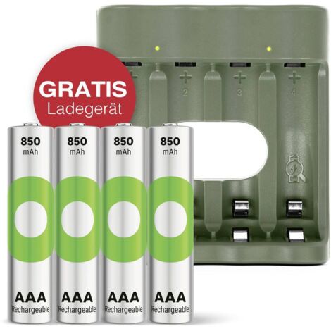 GP Aktion Gratis Ladegerät USB-Modell Ladegerät GP B441 inkl. 4x AAA-Akku Batteria ricaricabile Ministilo (AAA) NiMH