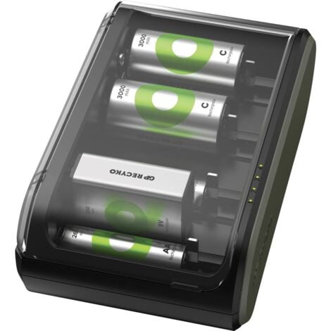 GP B631 Universell Caricabatterie universale NiMH Blocco da 9 V, Ministilo (AAA), Stilo (AA), 1/2 Torcia (C), Torcia (D