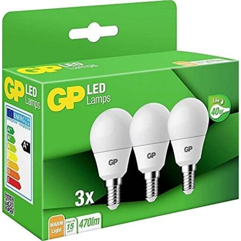 GP Baterías 740GPMGL087854B3 LED (monocolor) Clase energética A+ (A++ - E) E14 Globe 5.6W 40W Blanco cálido (Ø x x