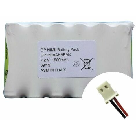 GP BATTERIES GP Batteria ricaricabile Ni-Mh 7,2V 1800mAh compatibile centrale Bentel BW64 - 6GP180AA-BEN
