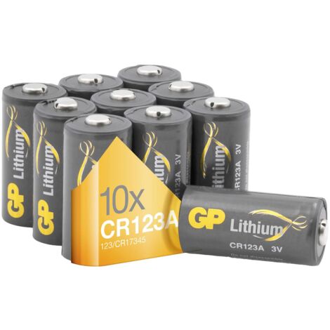 1x10 GP Batterie CR 123 A Lithium 070CR123AEB10 (070CR123AEB10)