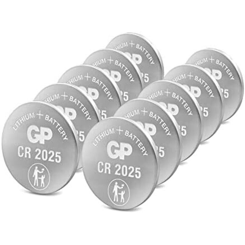 Gp Batterie Cr2025 2cpu10 Batterie De Pulsante Cr 2025 Litio 3v 10st.