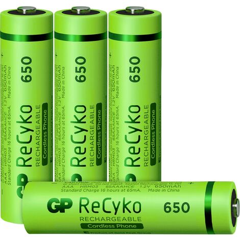 GP Batteries HR03 Pile rechargeable LR3 (AAA) NiMH 650 mAh 1.2 V 4 pc(s) W182392