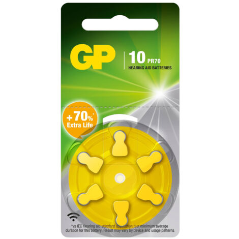 GP Battery Batteria Acustica 1,45V ZA10 / AR70 (Blister 6 Pezzi)
