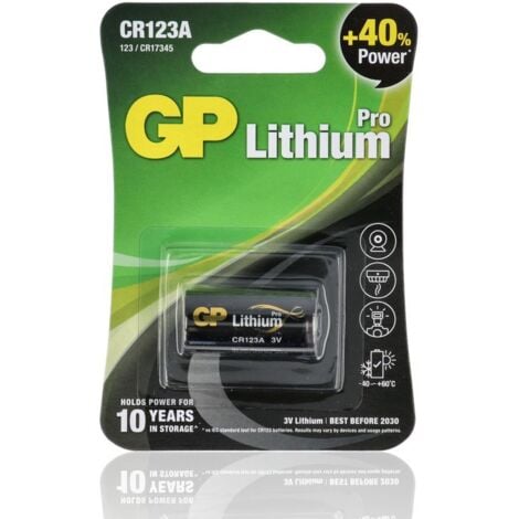 GP Battery Batteria al Litio 3V CR123A Cella a Moneta (Blister 1 Pezzo)