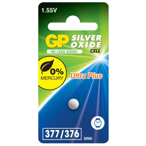 GP Battery Batteria all'Ossido d'Argento 377F / 376 / SR626SW (Blister 1 Pezzo)