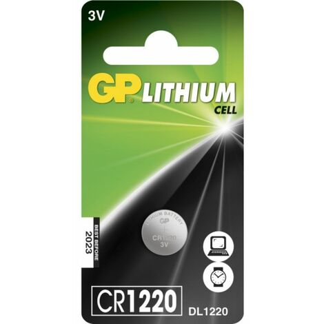 GP Battery Pila de Litio 3V CR1220 (Blister 1 Pieza)