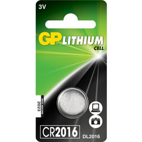 GP Battery Pila de litio de Botón 3V CR2016 (Blà­ster 1 unidad)