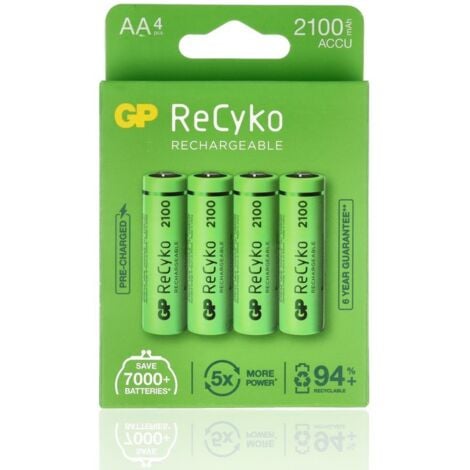 GP BATTERIES GP Battery Recyko Batteria Ricaricabile 12V Stilo AA 2100mAh (Confezione 4 Pezzi)