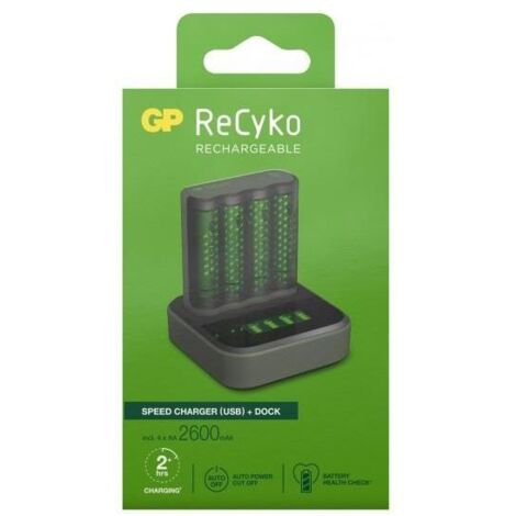 Caricabatterie USB ReCyko fino a 4 Batterie Ricaricabili 1,5V