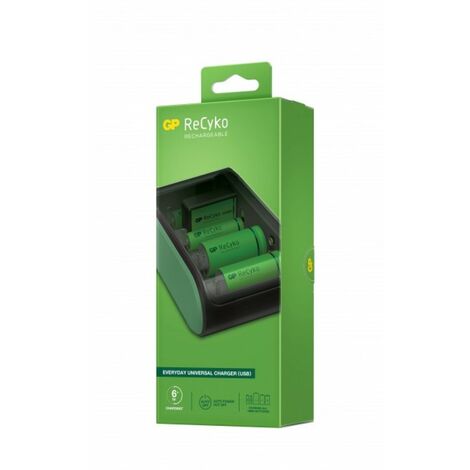 GP Battery Universalladegerät für 1,5 V AAA-, AA-, C-, D- und 9 V-Akkus