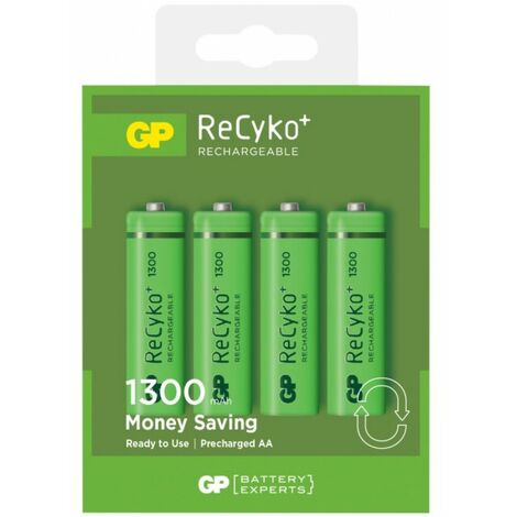 GP Battery Wiederaufladbare Batterie 1,5 V AA 1300 mAh (Blisterpackung mit 4 Stück)