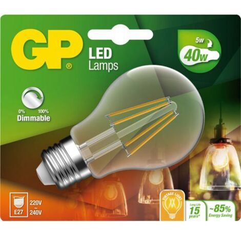 GP led-Leuchte E27, 5 W, white warm, 14 x 12 x 6 cm