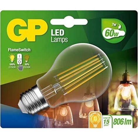 GP Lighting Lampadina Led FlameSwitch E27 7W 60W 806lm