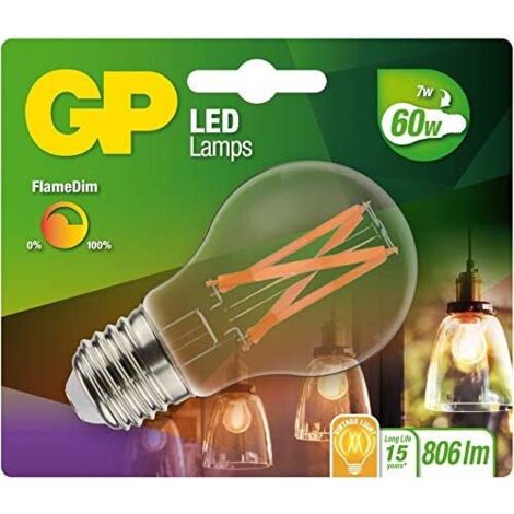 GP LIGHTING LED FLAMEDIM E27 7W (60W) 806 LM GP 085430