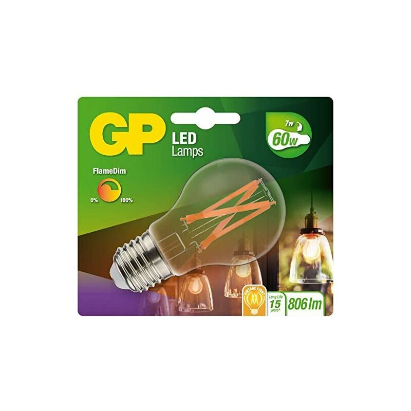 

GP Lighting LED FlameDim E27 7W (60W) 806 lm GP 085430 marca - Gp Batteries