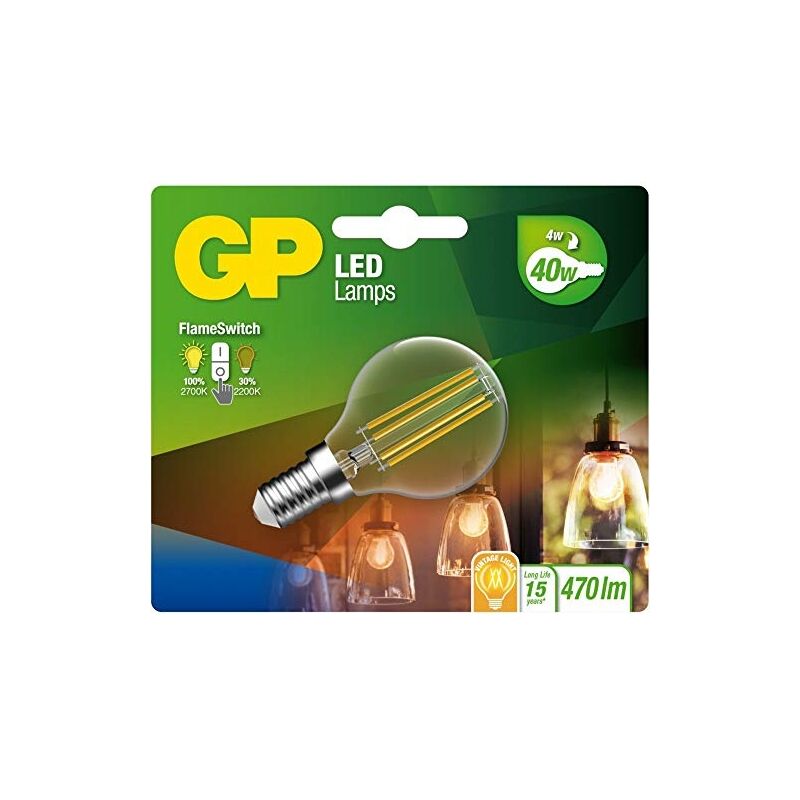 

Gp Lighting Led Flameswitch E14 4W (40W) 470 Lm Gp 085379 Marca Gp Batteries