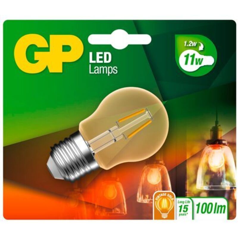 Gp Batteries Gp Lighting Led Mini Globus Gold E27 1, 2w (25w)filament Gp 080596