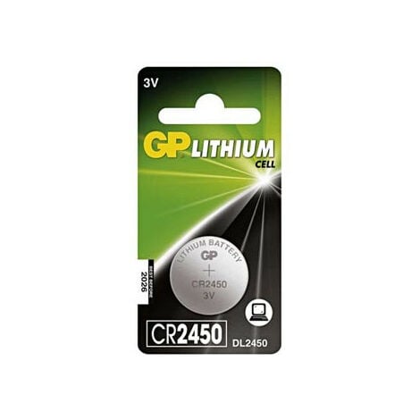 GP Pile Lithium CR2450 3V, 1 pièce en Blister (0602450C1)