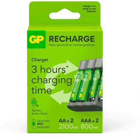 GP - Recharge Battery Charger, B441 (USB), incl. 2 x AA 2100 mAh + 2 x AAA 800 mAh Batteries
