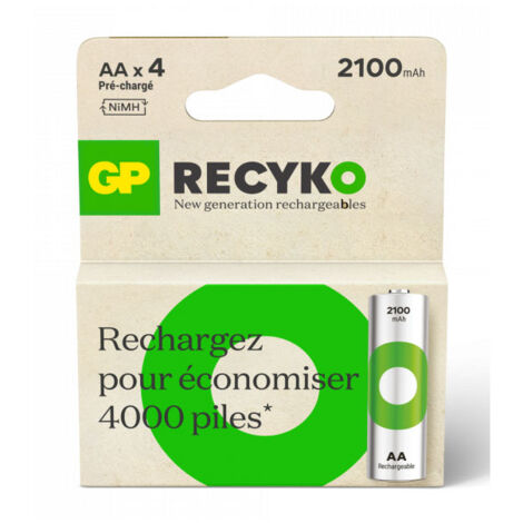 Gp Recyko Piles Rechargeables Aa/lr06 2100 Mah Pack De 4 - Gp