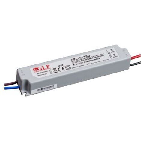 GPC-9-350 : Contrôleur de courant 350 mA/3-24 V, CC, sans PFC, boîtier plastique IP67