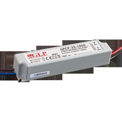 GPCP-35-350: Controlador de corriente de 350 mA/40-80 V, CC, PFC, IP67, plástico