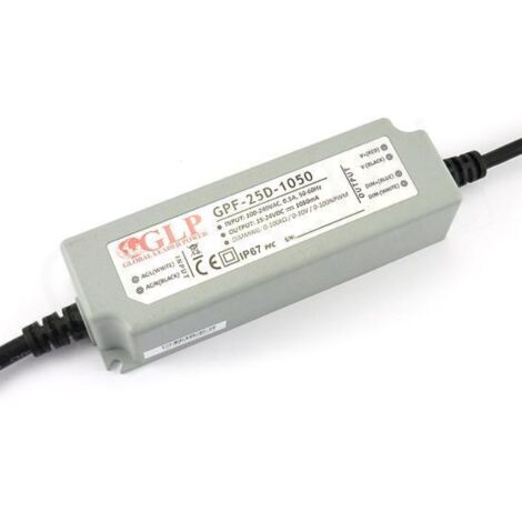 GPF-25D-1050 : alimentation à découpage 25 W 1050 mA/1524 V CC, IP67, fonction de gradation 3 en 1
