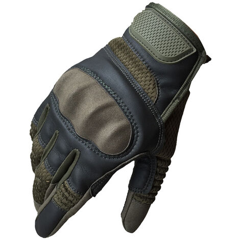 Gpross – gants de Moto en cuir PU pour écran tactile, équipement de protection, pour Motocross course, gants d&39équitation,vert militaire,S