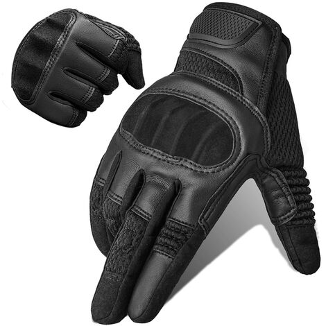 Gpross – gants de Moto pour hommes, en cuir PU, pour écran tactile, équipement de protection pour Motocross,Black,XL
