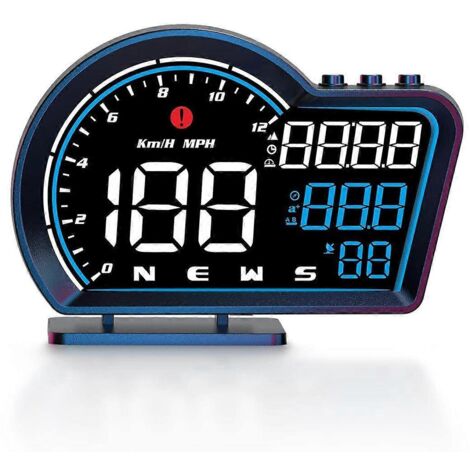 GPS de voiture G16 - Affichage tête haute (HUD) - Compteur de vitesse, kilométrage et horloge numérique