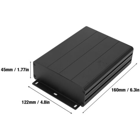 GPS-Gehäuse aus Aluminiumlegierung (45 x 122 x 160 mm), mattschwarze Oberfläche, für wasserdichten und robusten Schutz.