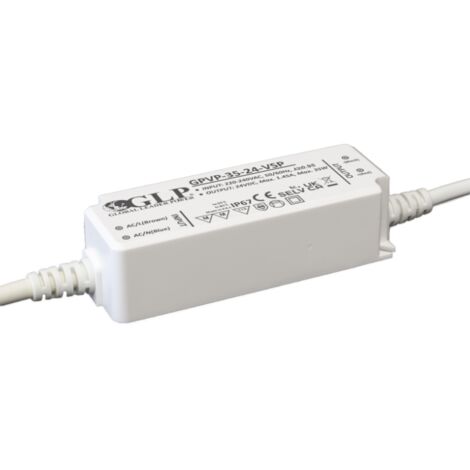 GPVP-35-24-VSP : Driver LED CV 24 V/35 W IP67 PFC Boîtier plastique