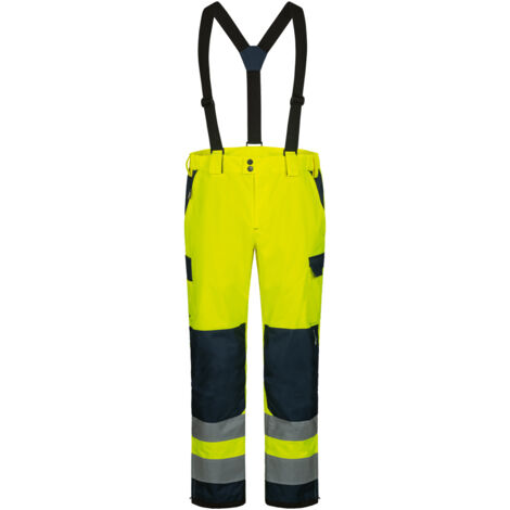Gr .2XL (62/64) FLOKI WARNSCHUTZ-REGENHOSE  gelb FLOKI HIGH VISIBILITY TROUS